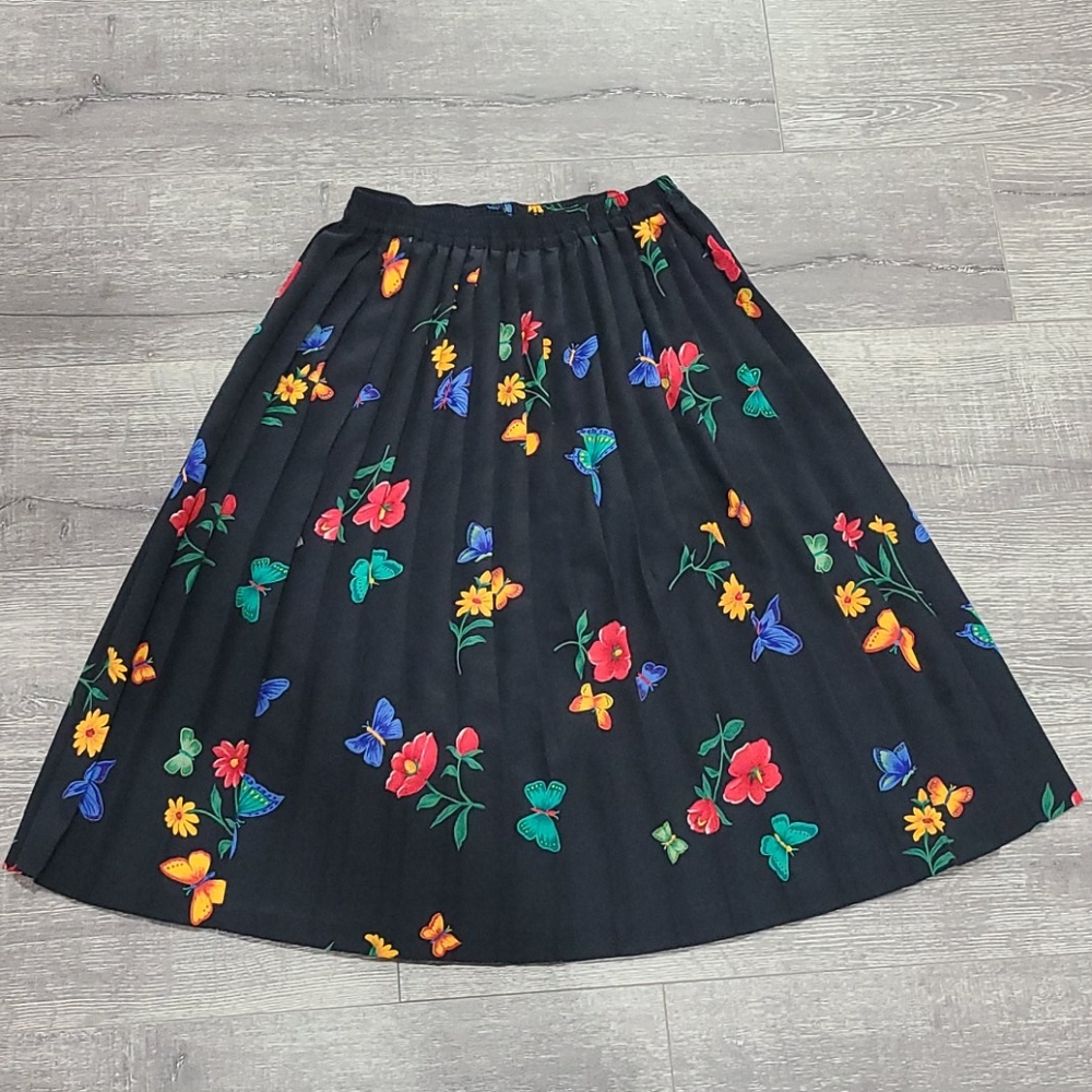 Vintage Midi Pleated Skirt